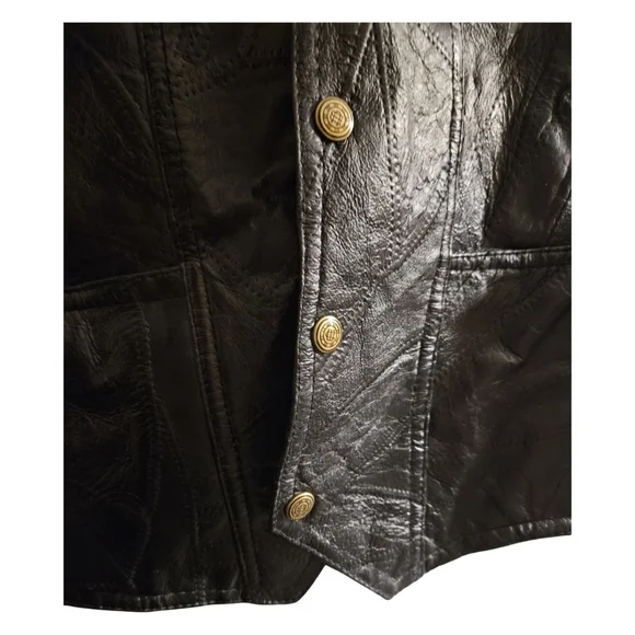 Roberto Amee | Men's Leather Vest XL Black - Picture 6 of 13